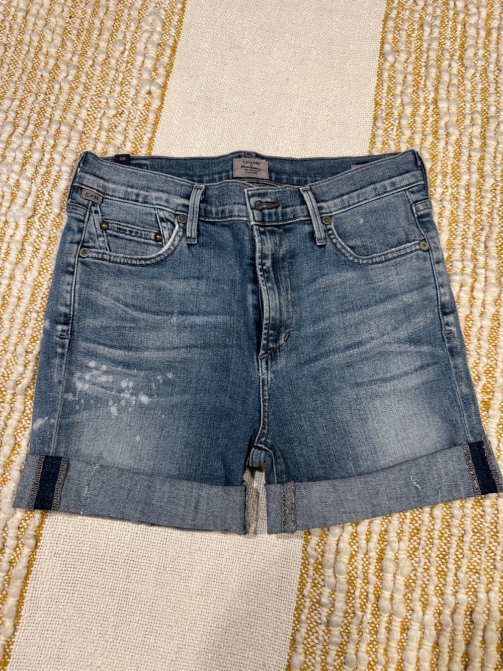 Citizens Of Humanity Light Blue Rolled Hem Denim Shorts